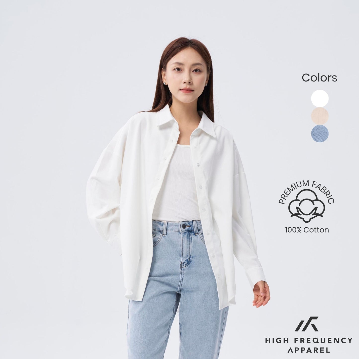 hfa unisex ultra curved hem long sleeve relaxed shirt