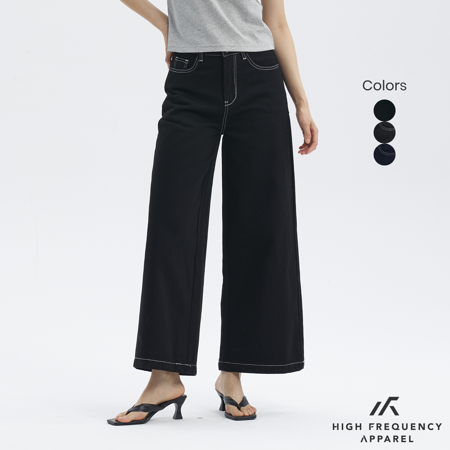 ultra wide leg dark denim jeans