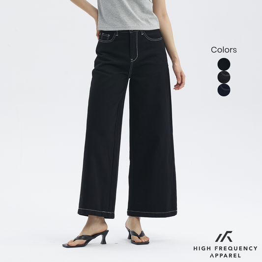 Ultra Wide Leg Dark Denim Jeans
