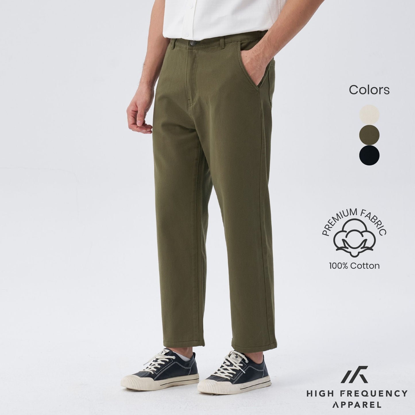 hfa men’s cotton tapered cropped chino pants