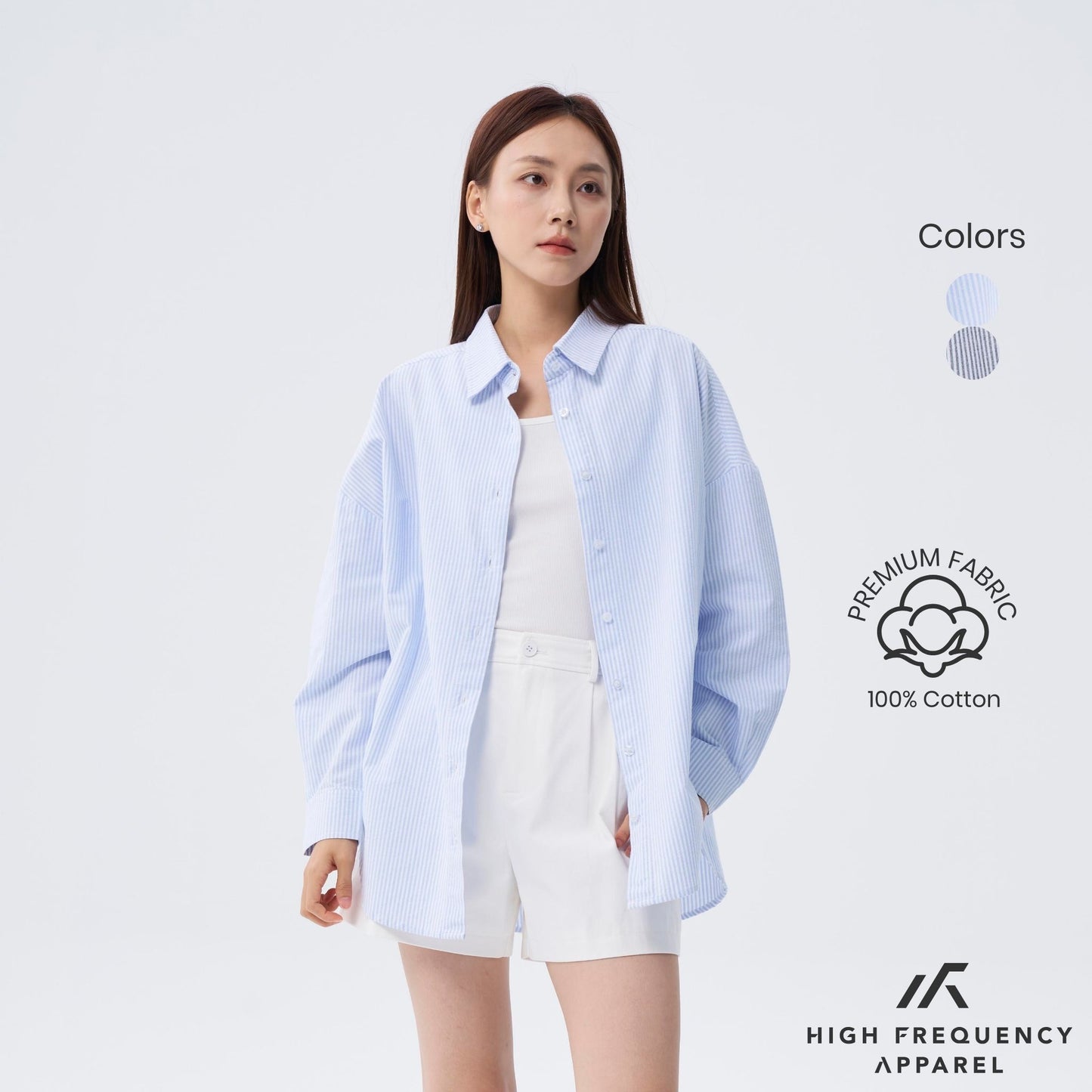 [pre-launch] hfa unisex striped ultra curved hem long sleeve relaxed shirt