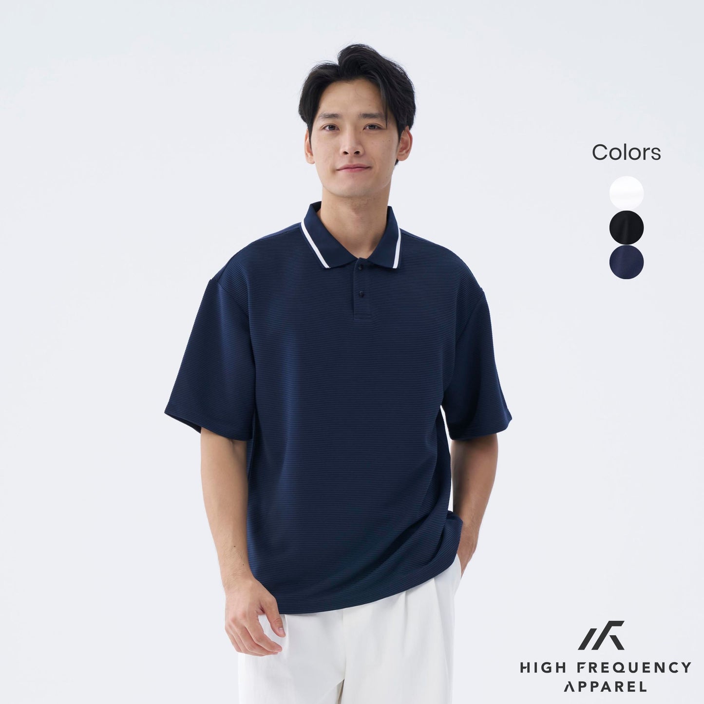 hfa men's oversized textured polo shirt