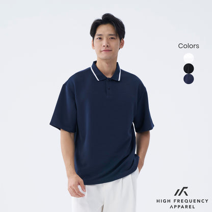 HFA Men's Oversized Textured Polo Shirt