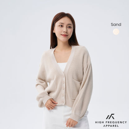 HFA Women's Puffy Knitted Cardigan