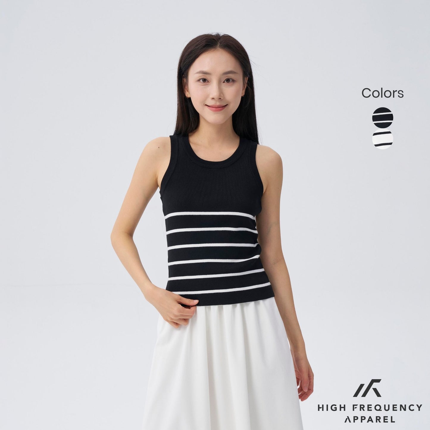 hfa women’s half striped knitted tank top