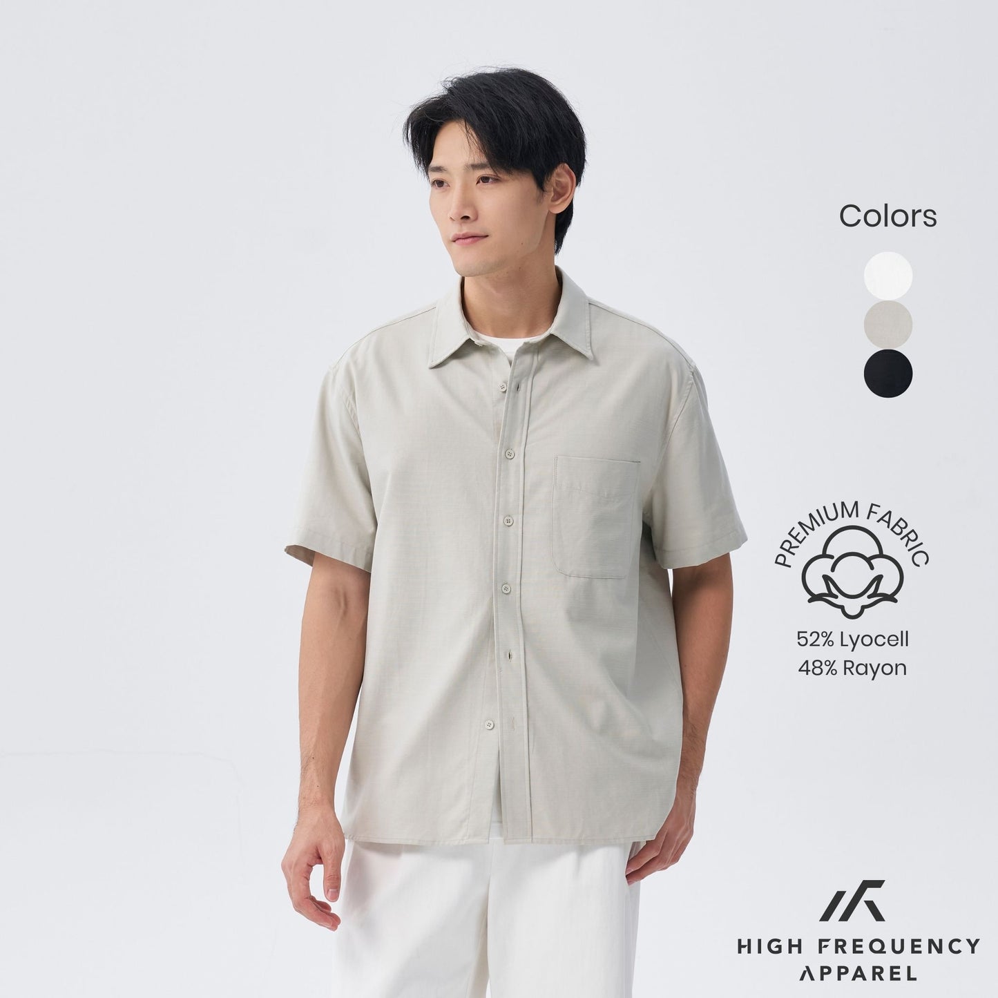 hfa men’s oversized short sleeve shirt with curved hem
