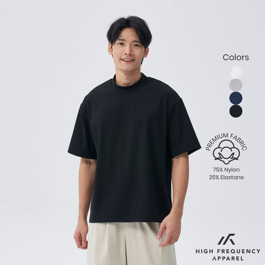 Mock Neck Athleisure Oversized T-Shirt