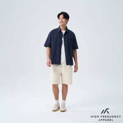 HFA Men's Oversized Short Sleeve Shirt with Spring Clasp