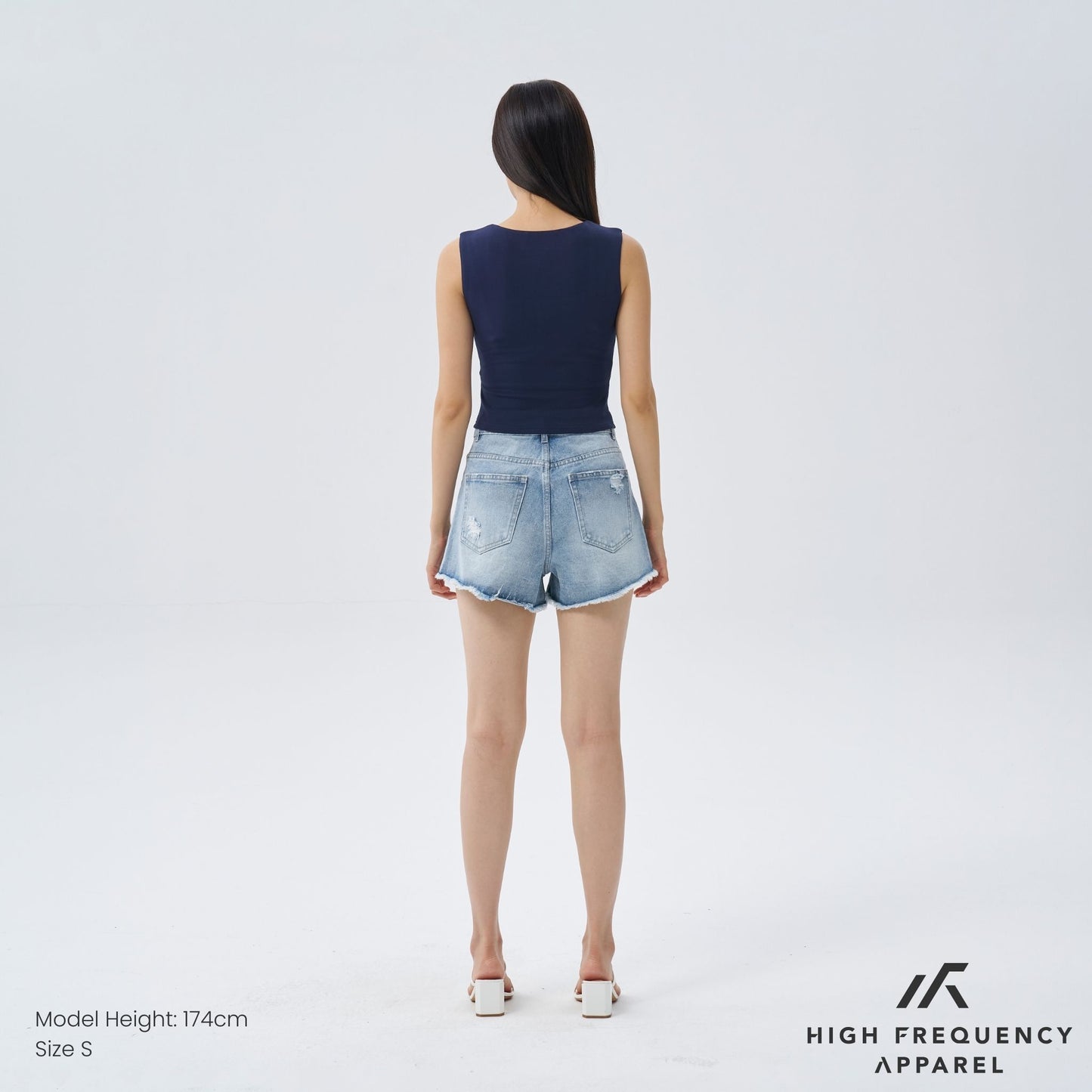 distressed denim shorts