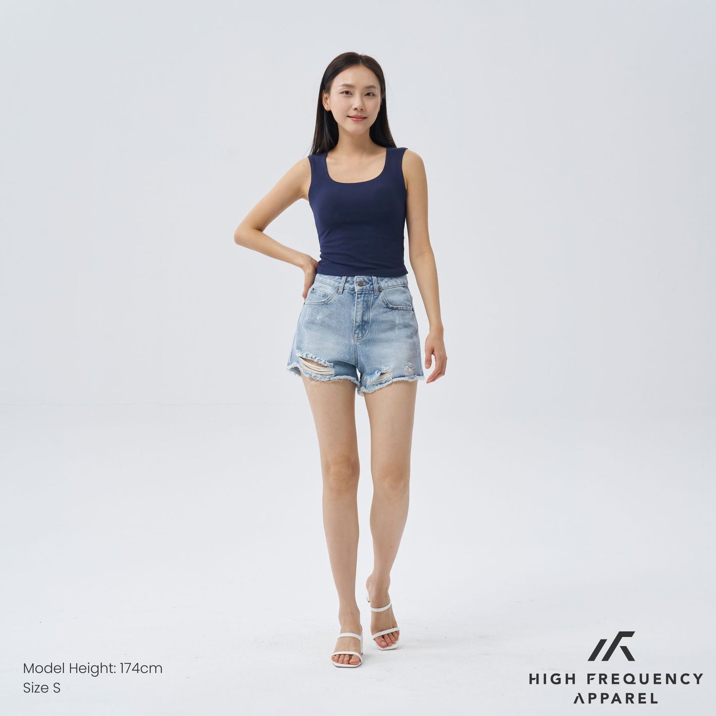 distressed denim shorts