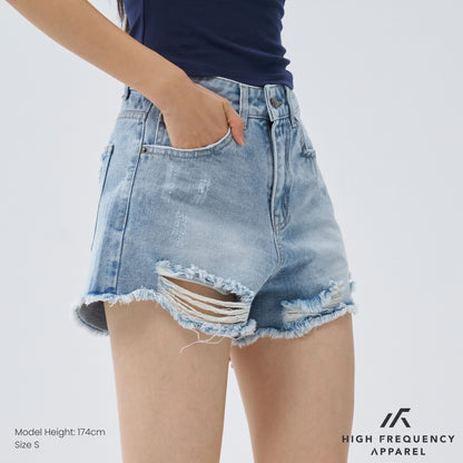 Distressed Denim Shorts