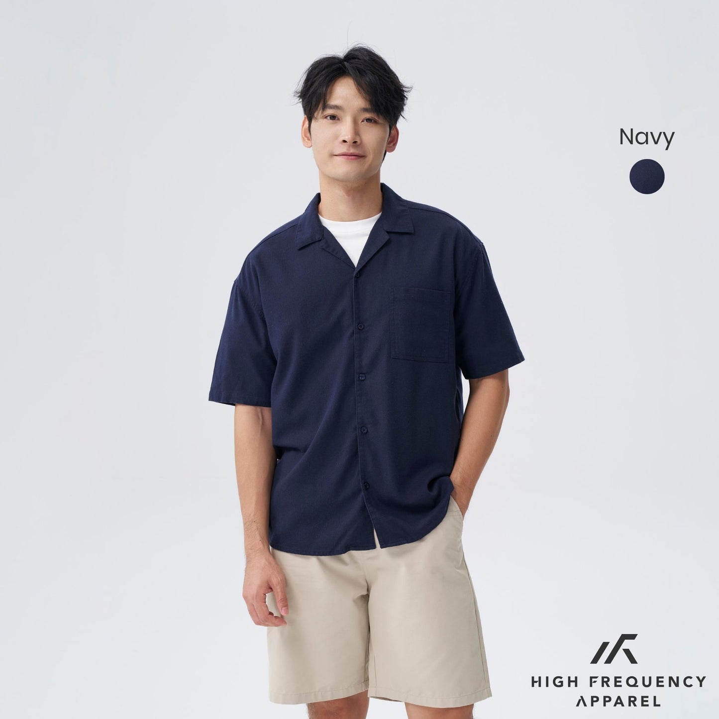 hfa men’s camp-collar short sleeve shirt - relaxed fit