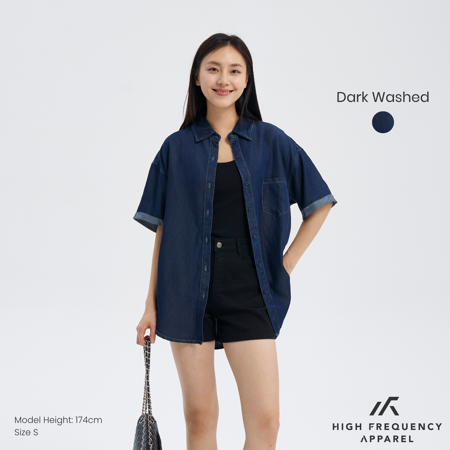 tencel denim relaxed short sleeve shirt