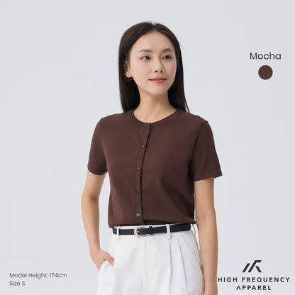 HFA Women’s Crew Neck Short Sleeve Cardigan