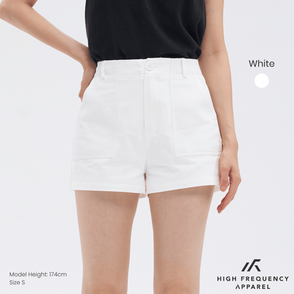 Structured Panel Pocket Shorts With Waistband