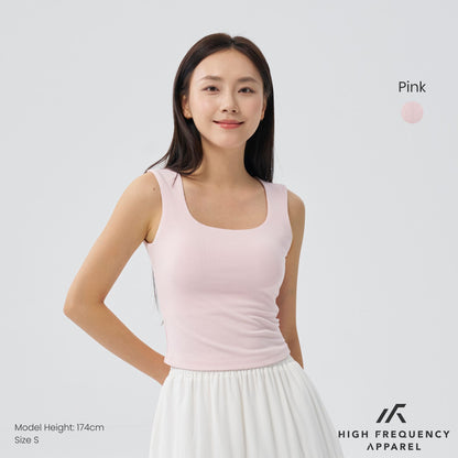 Soft Stretch Square Neck Sleeveless Padded Top