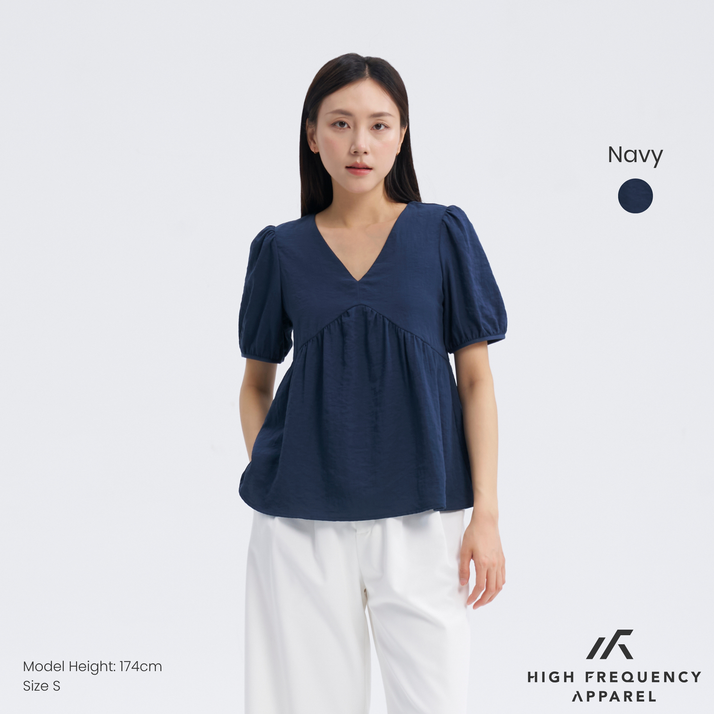 v-neck short sleeve flowy babydoll blouse