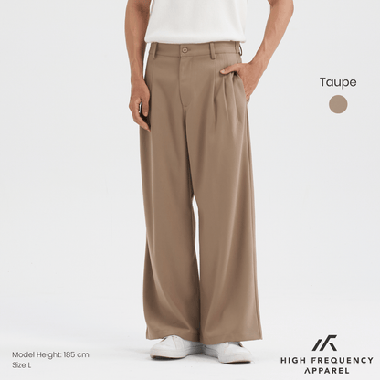 High Waisted Triple Pleated Dress Trousers With Side Adjusters