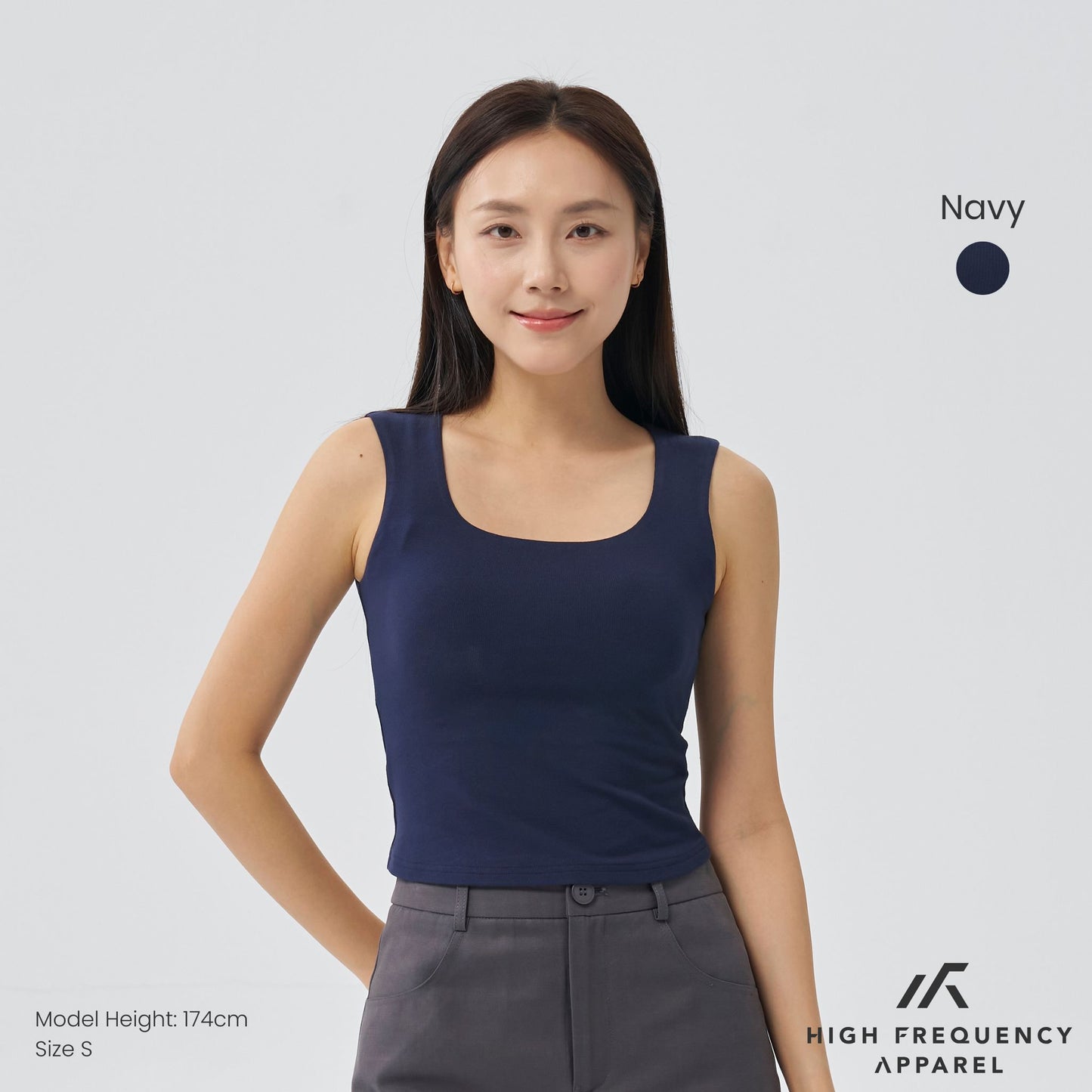 soft stretch square neck sleeveless padded top