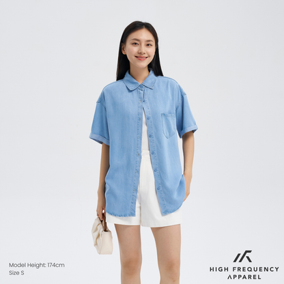 Tencel Denim Relaxed Short Sleeve Shirt