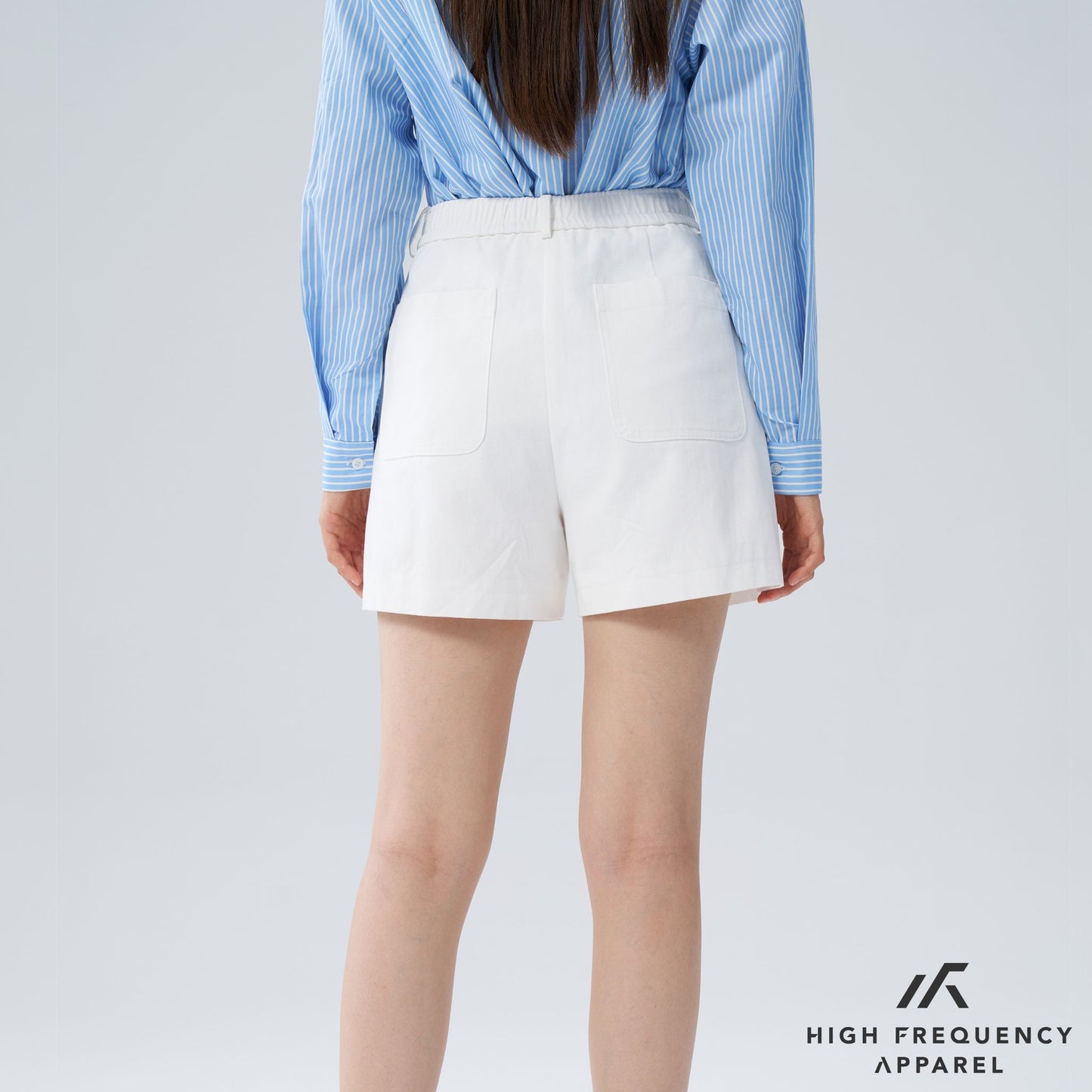 hfa women's double pleated chino high-waisted shorts