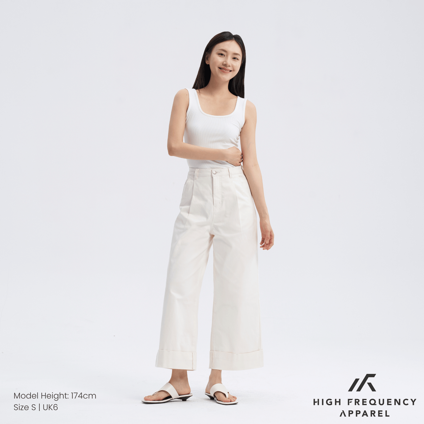 pleated cuffed hem pants