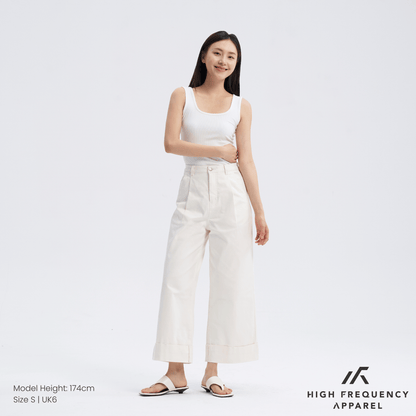 Pleated Cuffed Hem Pants