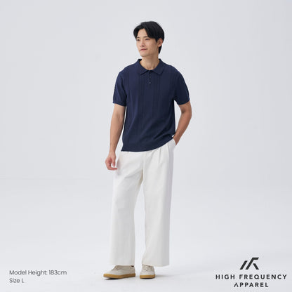 HFA Men’s Cable Knitted Button Polo