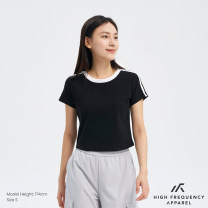 Striped Curved Hem Baby Tee