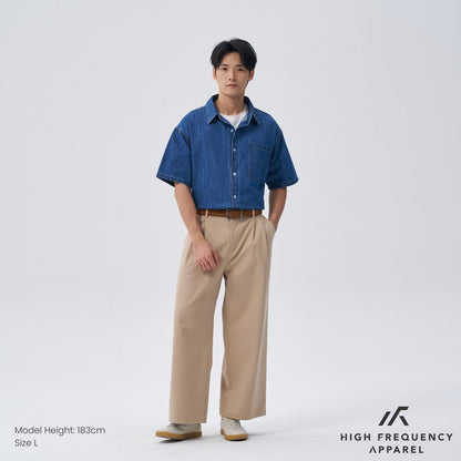 HFA Men’s Oversized Short Sleeve Denim Shirt