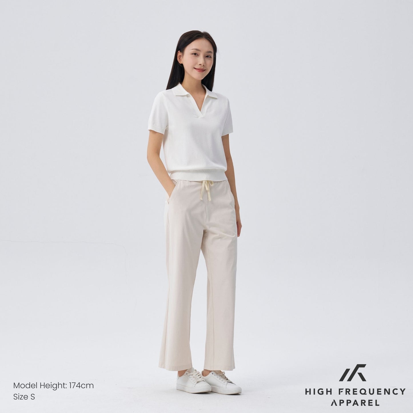 hfa women’s knitted buttonless polo