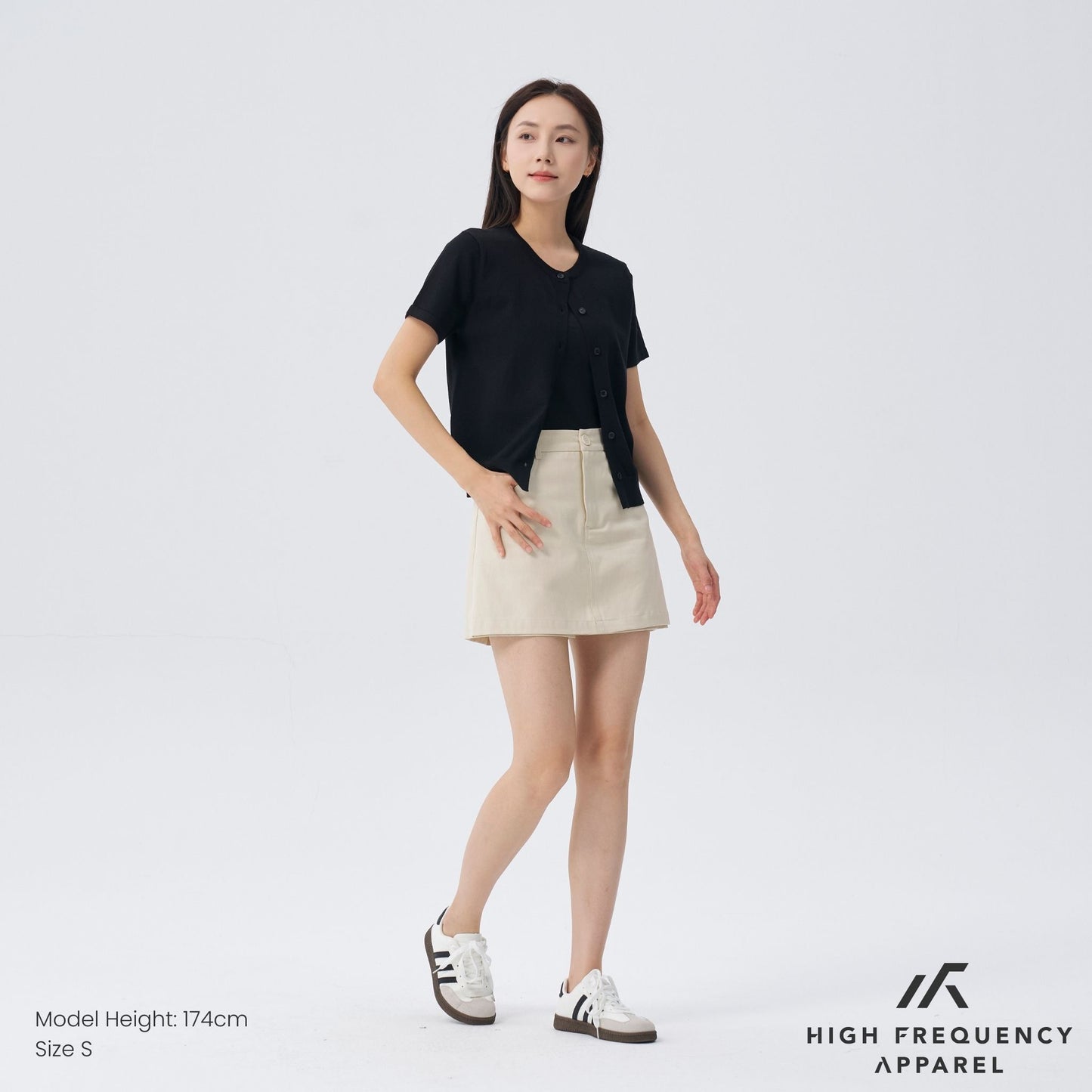 hfa women’s crew neck short sleeve cardigan