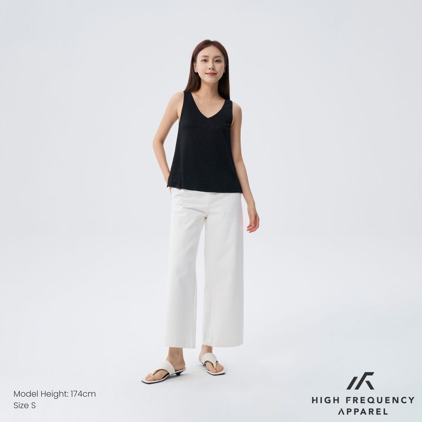 hfa women's chiffon sleeveless v-neck top