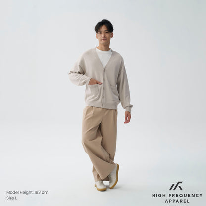 HFA Men's Double Pleated Wide Leg Chino Pants