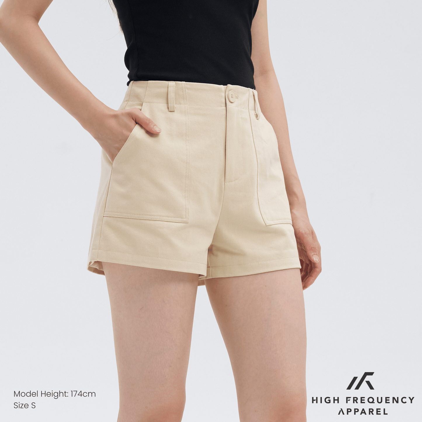 structured panel pocket shorts with waistband