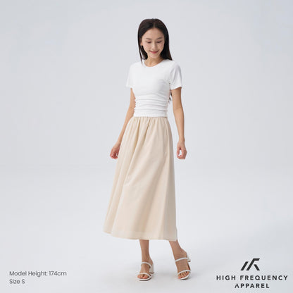 HFA Women’s Midaxi Drape Skirt With Elasticated Waist And Back Zipper