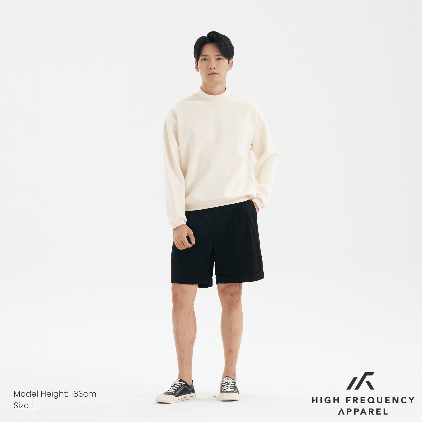 mock neck long sleeve sweatshirt