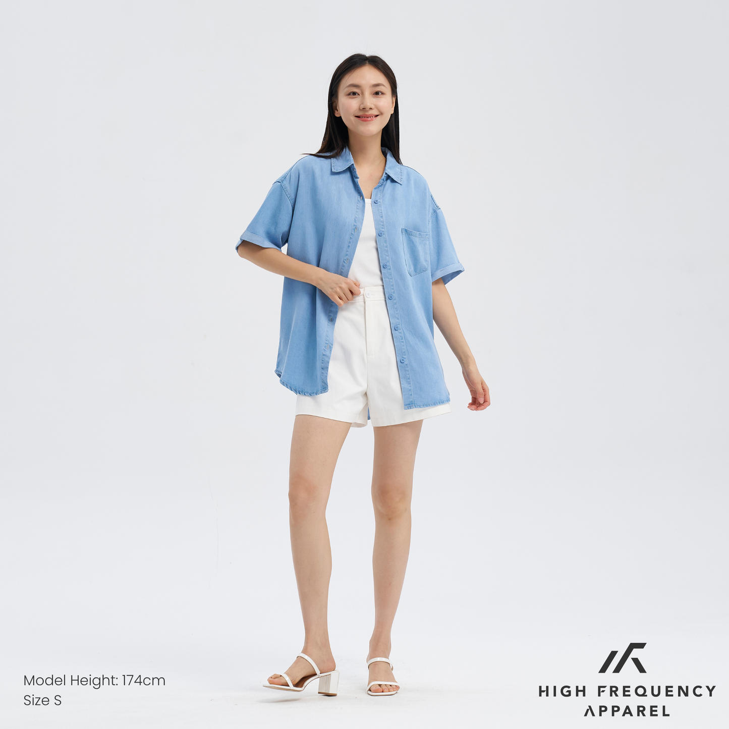 tencel denim relaxed short sleeve shirt