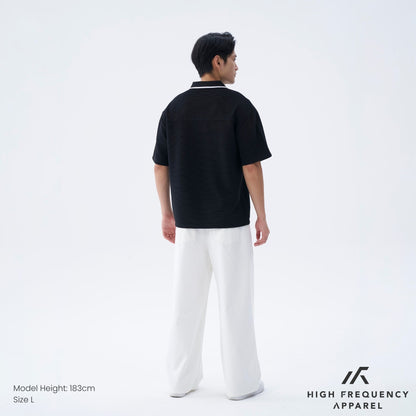 HFA Men's Oversized Textured Polo Shirt