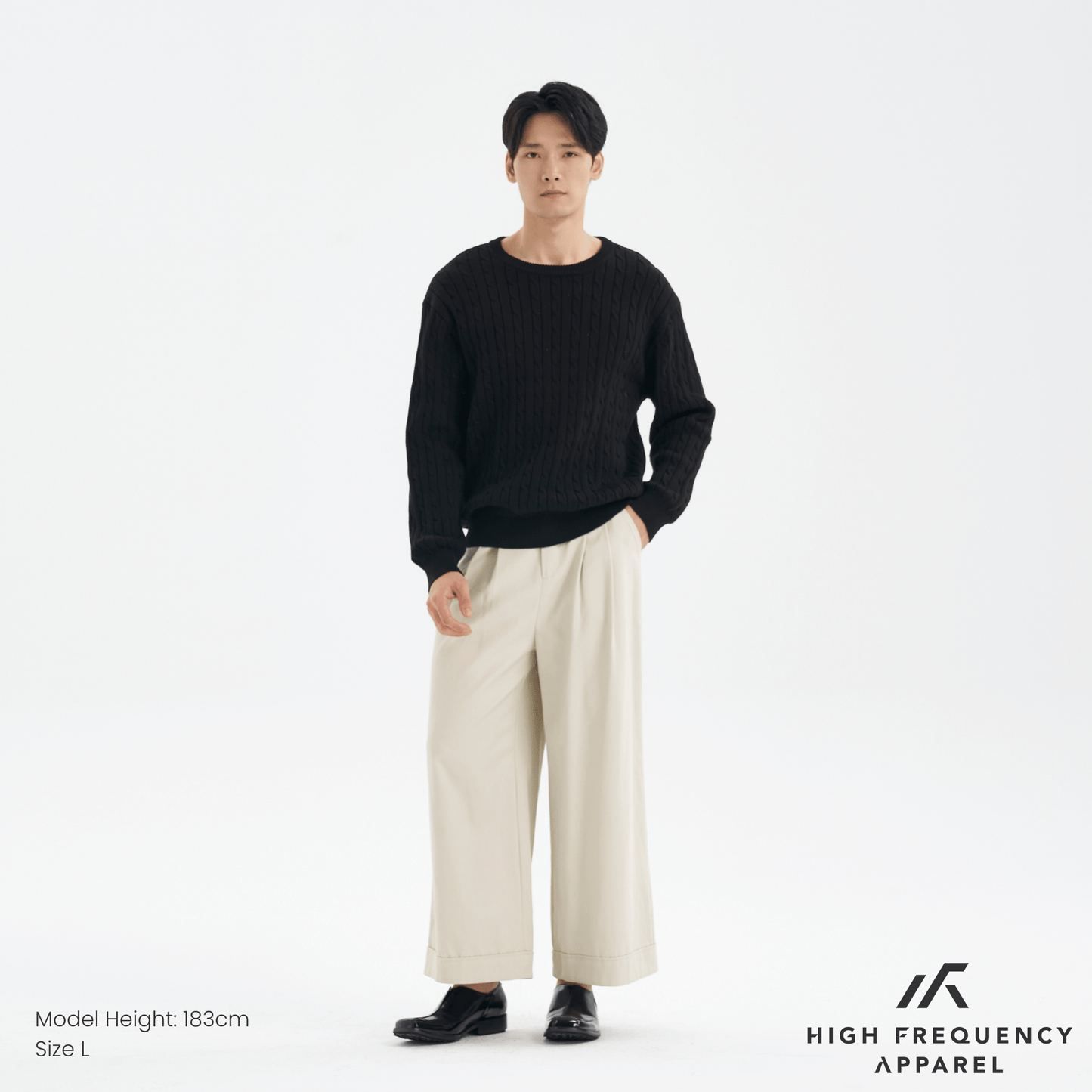 men’s cable knit long sleeve pullover
