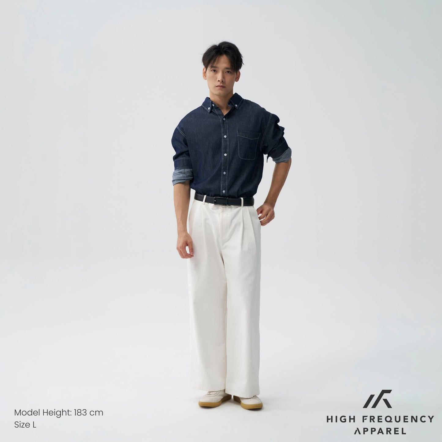 hfa men's double pleated wide leg chino pants