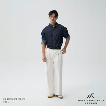 HFA Men's Double Pleated Wide Leg Chino Pants