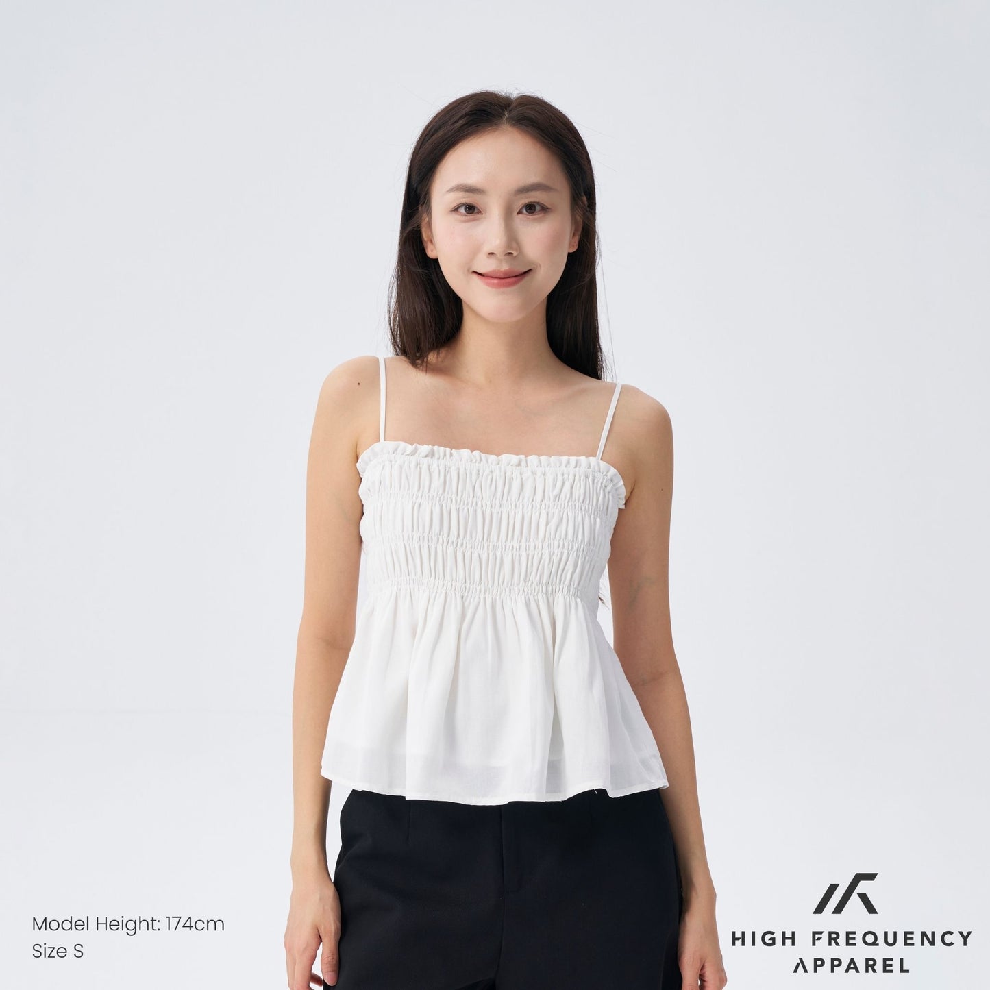 hfa women’s smocked 3-tiered spaghetti top