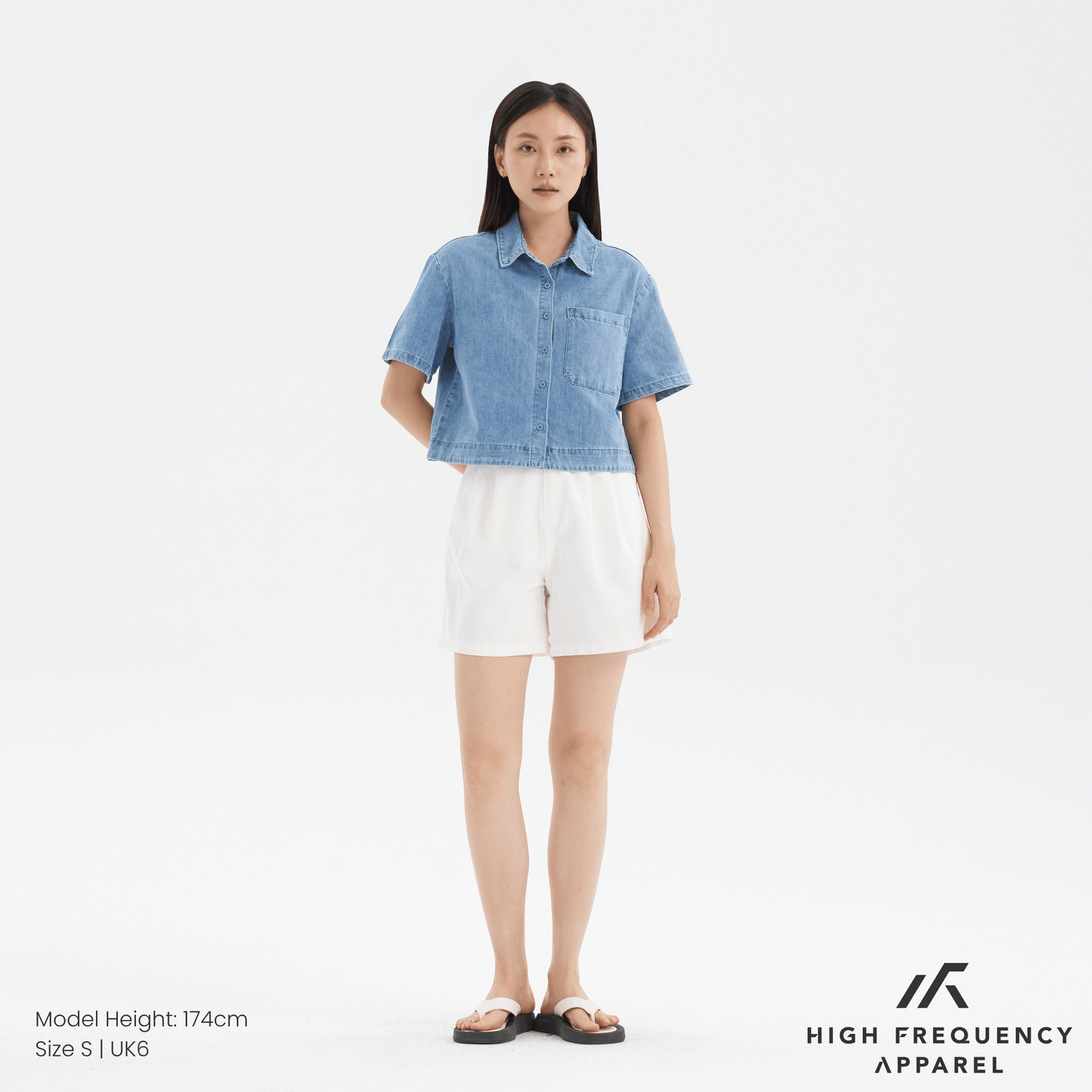 women's cropped denim shirt
