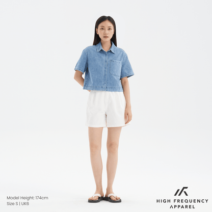 Women's Cropped Denim Shirt