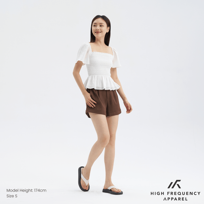 Double Pleated Linen Waistband Shorts with Cuffed Hem