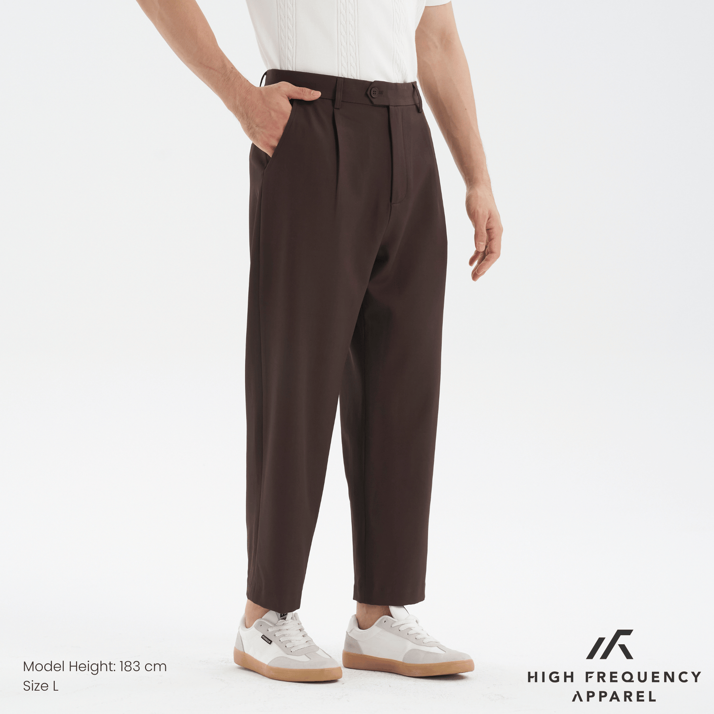 men’s single pleated creasefree work trousers