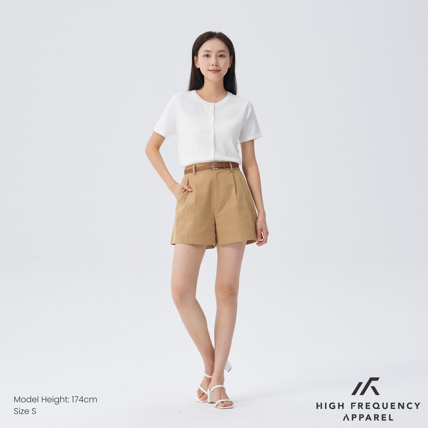 hfa women’s crew neck short sleeve cardigan