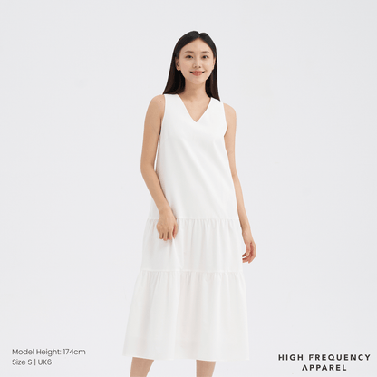 V-Neck Tiered Midaxi Dress