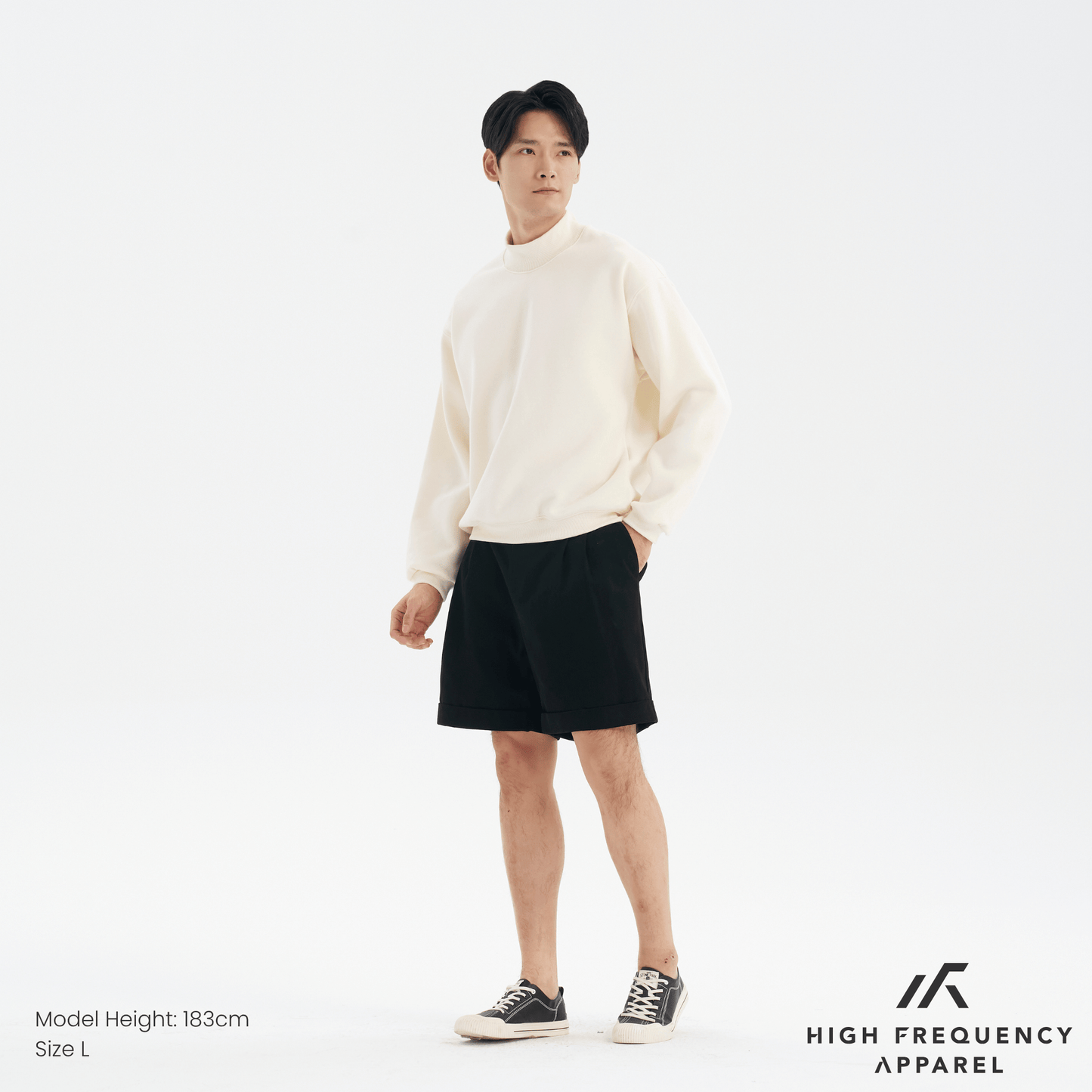 mock neck long sleeve sweatshirt